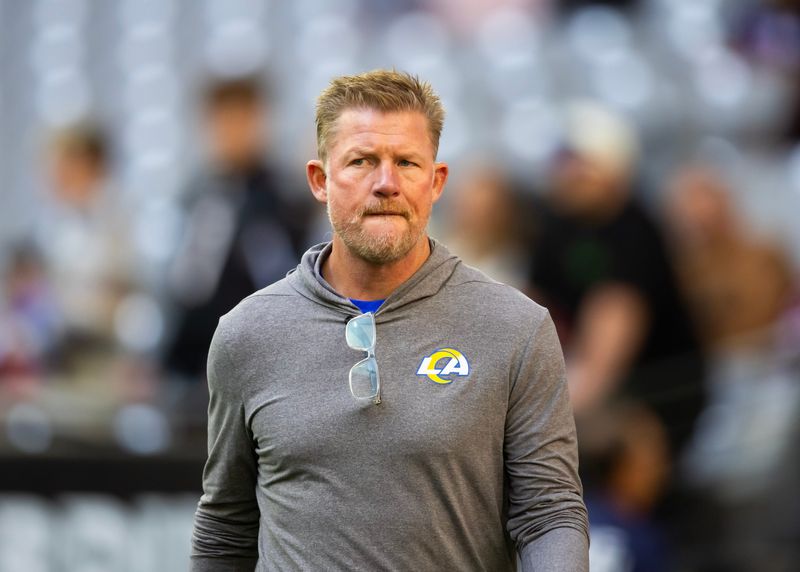 Nov 26, 2023; Glendale, Arizona, USA; Los Angeles Rams general manager Les Snead against the Arizona Cardinals at State Farm Stadium. Mandatory Credit: Mark J. Rebilas-USA TODAY Sports