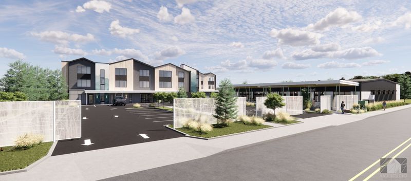 Rendering of the Adult Rehabilitation Center the Good News Rescue Mission homeless shelter plans to build in south Redding. The three-story building will house a total of 75 people as they work to overcome dependence on drugs and is estimated to be completed in 2027.