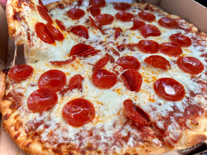 14-inch pepperoni pizza from Alberto's Pizza Shop in Port Orange.