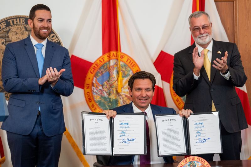 In February, Gov. Ron DeSantis and legislative leaders, House Speaker Daniel Perez and Senate President Ben Albritton, reached accord on immigration measures -- after three, bumpy special sessions. Now, they're at odds -- again.