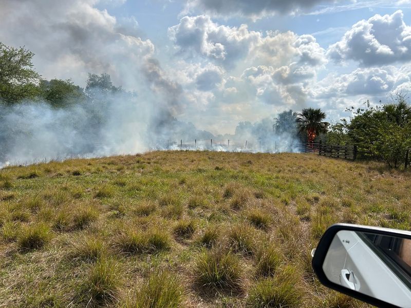 A brush fire was sparked in on agricultural land in the Fellsmere area caused by what fire and law enforcement officials said was likely the exhaust system of a pickup truck parked in tall grass.