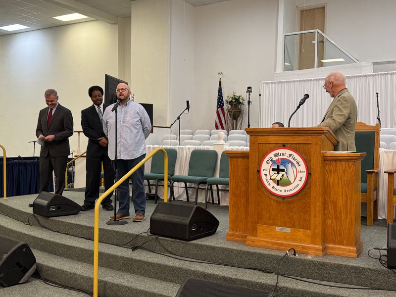 County Commissioners David O'Keefe, Bill Proctor and Rick Minor answers questions at the Capital Area Justice Ministry's Nehemiah Action Meeting.