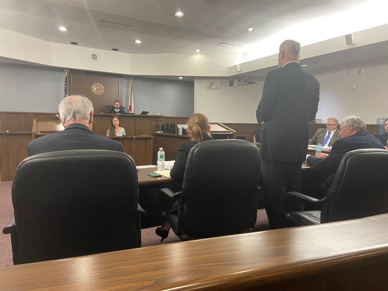 Judge George Wright hears from GRU Authority board attorney Scott Walker on Wednesday during a hearing at the Alachua County Civil Justice Center in downtown Gainesville.