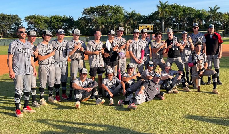 St. Andrew's players gather on the St. John Paul II Academy field to celebrate their Region 4-2A championship on May 7.