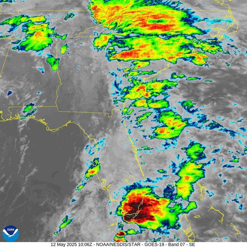 Storms are pounding South Florida May 12, 2025, prompting the NWS to issued flood watches for seven counties.