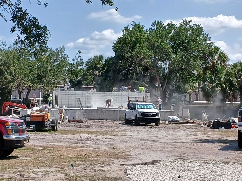 Construction was underway on an amphitheater in Memorial Park, 300 Southeast Ocean Blvd., Stuart, Florida, on May 8, 2025. The project, which includes other improvements, comes at a cost of $2.7 million.