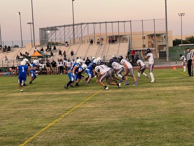 Mulberry and Tenoroc football, pictured here, competed in a jamboree-style football game Friday, May 16, 2025, at Liberty High School. Mulberry beat Tenoroc 7-6.