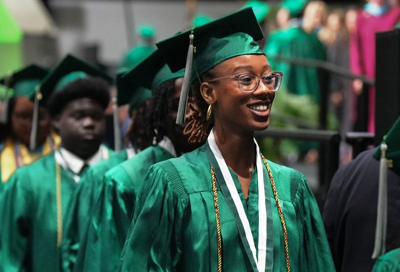 Atlantic High School graduation ceremony at the South Florida Fairgrounds on May 17, 2025 in suburban West Palm Beach, Florida.