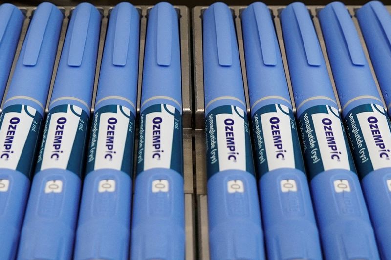 Pens for the diabetes drug Ozempic sit on a production line to be packaged at the Danish drugmaker Novo Nordisk's site in Hillerod, Denmark, September 26, 2023. REUTERS/Tom Little/File Photo