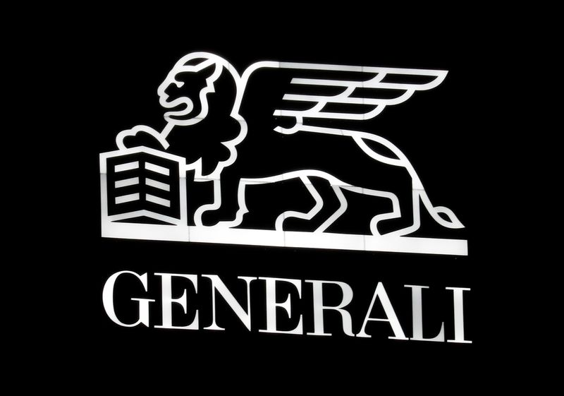 FILE PHOTO: The Generali logo is seen on the company's Tower, designed by Iraqi-British architect Zaha Hadidat, at the Milan's CityLife district, Italy November 5, 2018.  REUTERS/Stefano Rellandini/File Photo