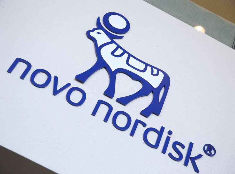 A view of the logo of Novo Nordisk at the company's office in Bagsvaerd, on the outskirts of Copenhagen, Denmark, March 8, 2024. REUTERS/Tom Little