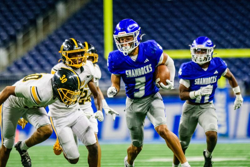 Detroit Catholic Central's Samson Gash returns a punt during the 52nd annual Prep Bowl on Saturday, Oct. 27, 2024, at Ford Field in Detroit.