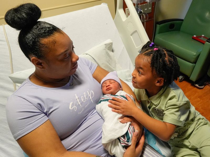 Ciara Gray-Walker, 30, of Ypsilanti, and her daughter Camora Gray-Walker, 5, welcomed her son and Camora’s new brother, Christopher Gray-Walker, who was born at Trinity Health Ann Arbor at 12:18 a.m. on Wednesday, Jan. 1, 2025. Christopher Gray-Walker weighed in at 6 pounds, 9 ounces. The hospital’s birthing center was very busy at the start of the new year, with 11 other infants born between midnight and 1 p.m.