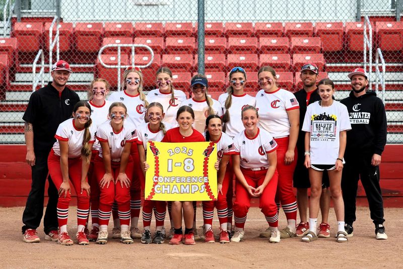 The Coldwater Cardinal softball team wrapped up a share of the Interstate 8 conference championship Tuesday night