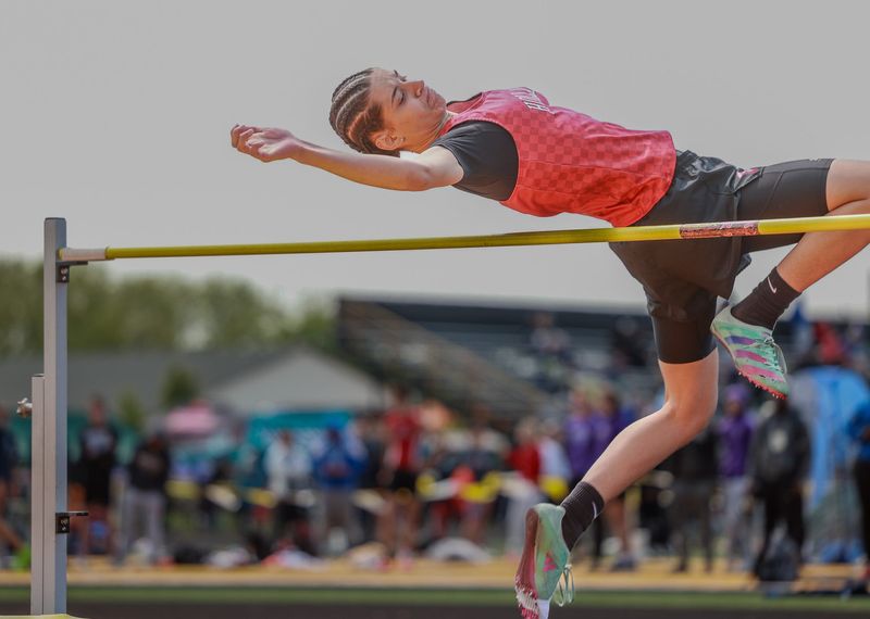 Holland's Alba Rodriguez-Lima won the high jump at the Division 2 state track and field finals on Saturday, May 31, 2025, at Hamilton High School