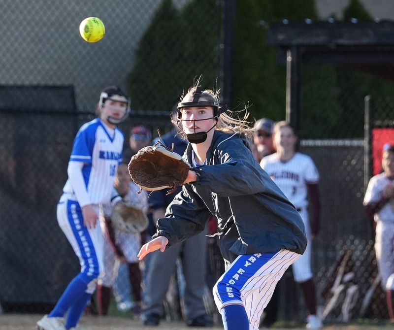 Albertus defeats Dobbs Ferry 15-3 in softball action at Albertus Magnus High School in Bardonia on Tuesday, April 1, 2025.