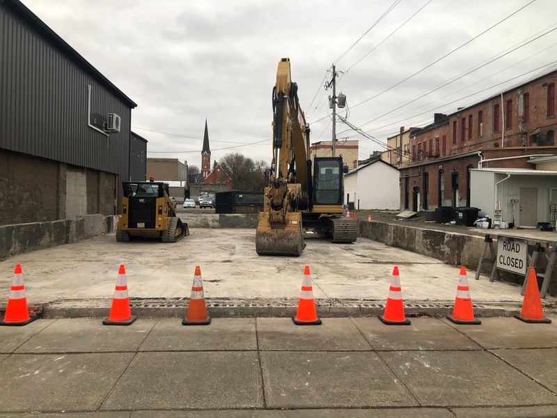 The former Dansville Fitness Club building at 5 Ossian St. was demolished this week to free up access to a new parking lot the village is planning to build this spring.