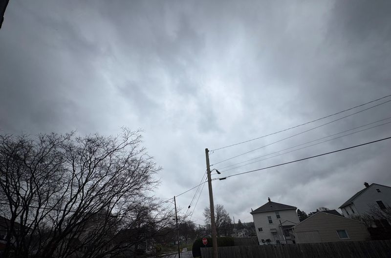 Cloudy skies over Broome County in April 2025.