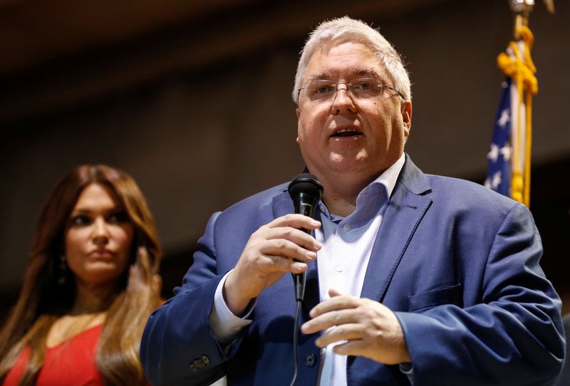 Donald Trump, Jr. and Kimberly Guilfoyle campaign for Republican candidates ahead of the 2018 midterm elections, in Beckley, West Virginia