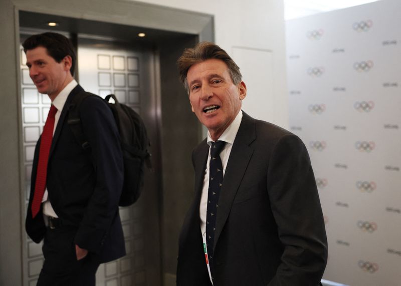 Olympics - 144th IOC Session - Costa Navarino, Pylos, Greece - March 19, 2025 Candidate to the presidency of the International Olympic Committee (IOC) Sebastian Coe during the session REUTERS/Louisa Gouliamaki/ File Photo