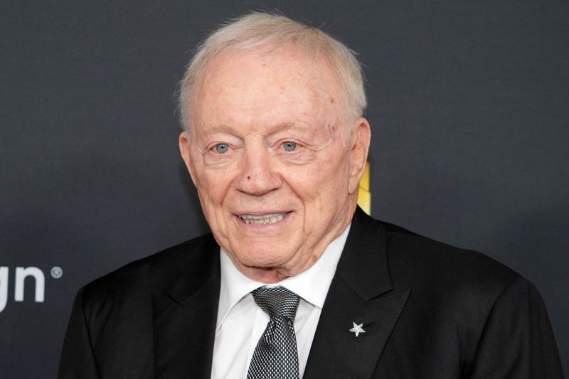 FILE PHOTO: Feb 6, 2025; New Orleans, LA, USA; Jerry Jones on the red carpet before Super Bowl LIX NFL Honors at Saenger Theatre. Mandatory Credit: Kirby Lee-Imagn Images/File Photo