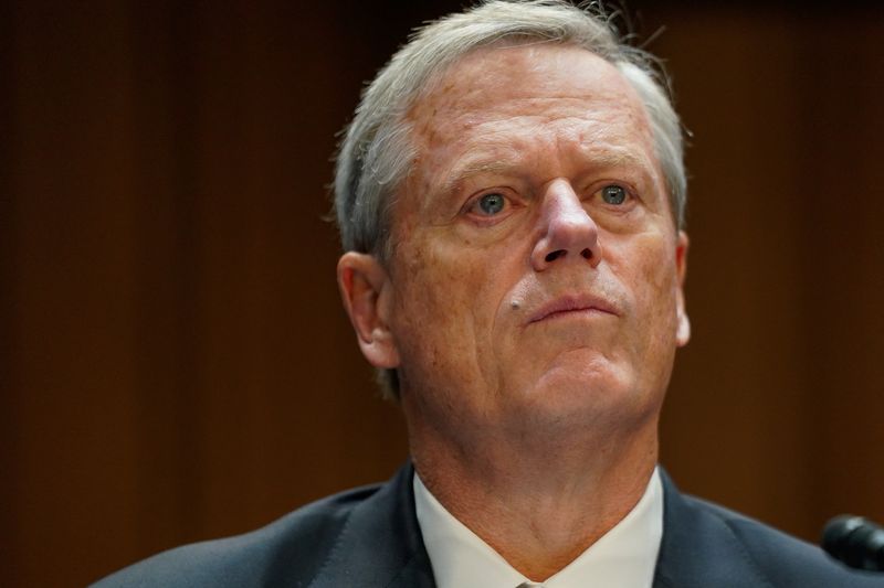 FILE PHOTO: NCAA President Charlie Baker attends a Senate Judiciary hearing entitled "Name, Image, and Likeness, and the Future of College Sports" on Capitol Hill in Washington, U.S., October 17, 2023. REUTERS/Elizabeth Frantz/File Photo