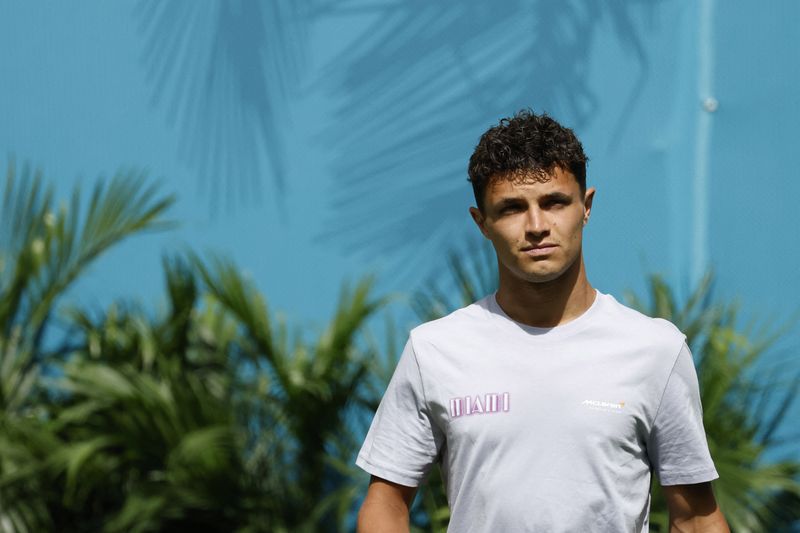 Formula One F1 - Miami Grand Prix - Miami International Autodrome, Miami, Florida, United States - May 2, 2025 McLaren's Lando Norris ahead of practice REUTERS/Marco Bello