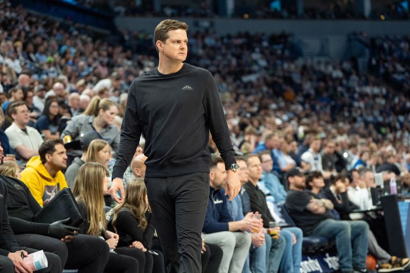 FILE PHOTO: Apr 13, 2025; Minneapolis, Minnesota, USA; Utah Jazz head coach Will Hardy reacts to a call that goes the way of the Minnesota Timberwolves in the first quarter at Target Center. Matt Blewett-Imagn Images/ File Photo