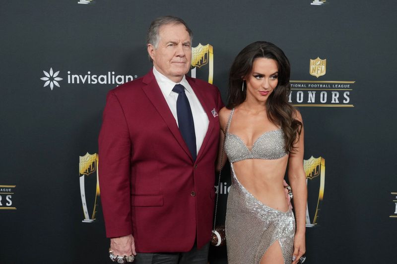FILE PHOTO: Feb 6, 2025; New Orleans, LA, USA;  Bill Belichick and Jordon Hudson on the red carpet before Super Bowl LIX NFL Honors at Saenger Theatre. Mandatory Credit: Kirby Lee-Imagn Images/File Photo