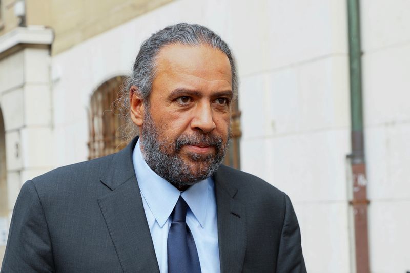 FILE PHOTO: Sheikh Ahmad Al-Fahad Al-Ahmed Al-Sabah leaves a courthouse after the verdict for a trial for forgery in connection with arbitration, in Geneva, Switzerland, September 10, 2021. REUTERS/Denis Balibouse/File Photo