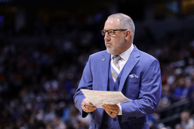 FILE PHOTO: Mar 22, 2025; Denver, CO, USA; Texas A&M Aggies head coach Buzz Williams during the first half in the second round of the NCAA Tournament  at Ball Arena. Mandatory Credit: Isaiah J. Downing-Imagn Images/File Photo