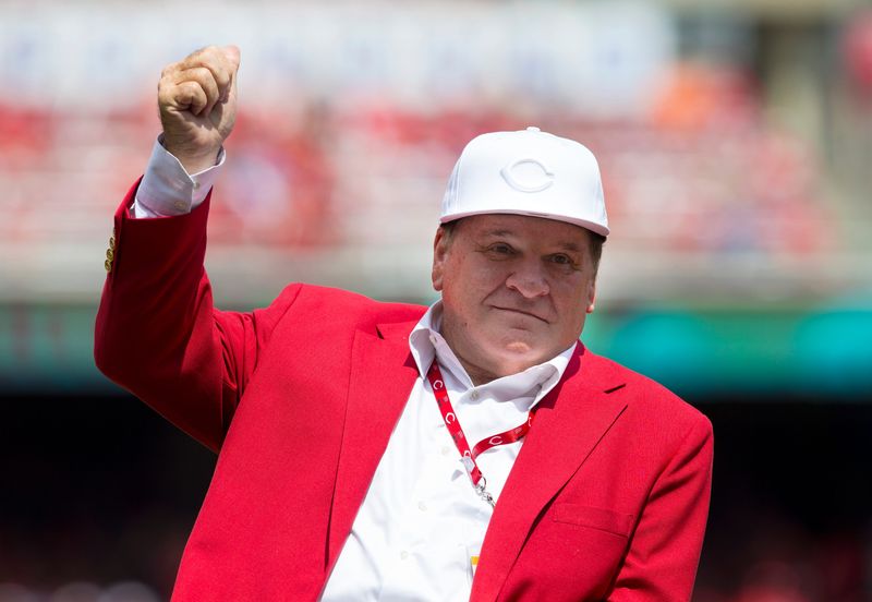 Reds Hall of Famer Pete Rose was on hand in 2017 as his bronze statue was installed outside Great American Ball Park.