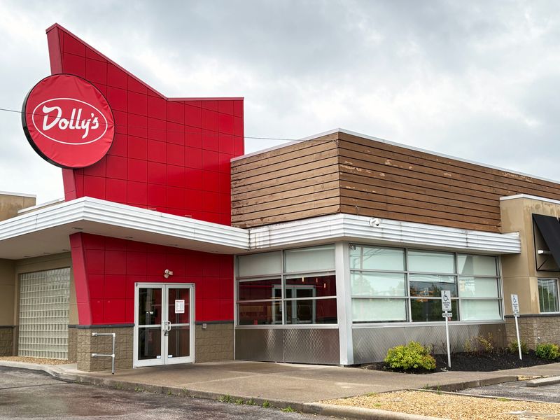 The new Dolly’s Burgers & Shakes in Blue Ash has new signage, Thursday, May 1, 2025. It’s at the former site of Frisch’s Big Boy, which closed in the fall of 2024.