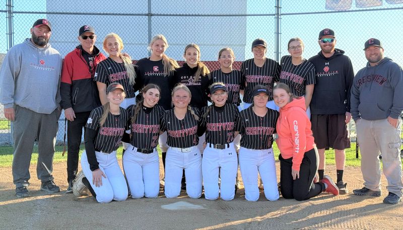 The Crestview Cougars clinched at least a share of the 2025 Firelands Conference Softball Championship with an 11-1 win over New London on Friday night.