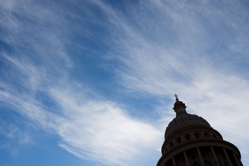 Wispy clouds over the Capitol on January 9, 2023, the day before the start of the 88th Texas Legislature.