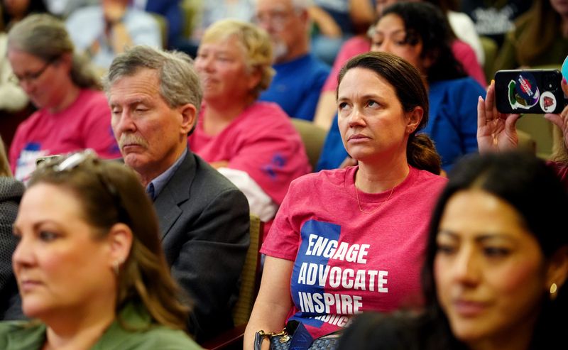 A crowd came to the John H. Reagan State Office Building on Thursday to hear Texas House members debate education legislation.