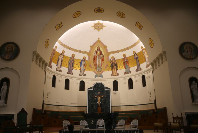 As part of a large-scale interior renovation, the chancel at Corpus Christi Cathedral, pictured on May 30, will see a new stone altar featuring mosaic symbols, as well as a new crucifix, according to a Diocese of Corpus Christi publication.