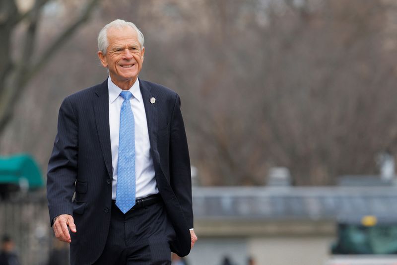 Counselor Navarro makes a statement outside the White House in Washington