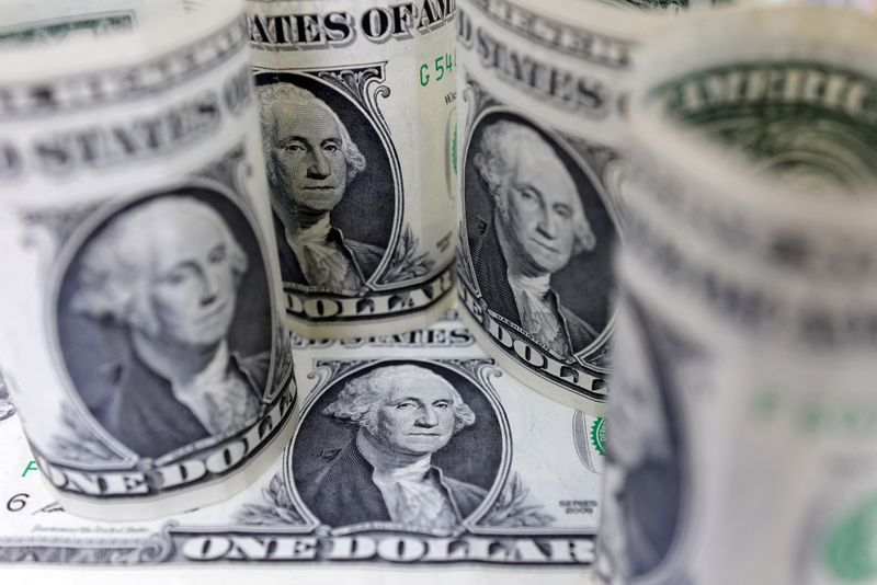 Illustration shows U.S. Dollar banknotes