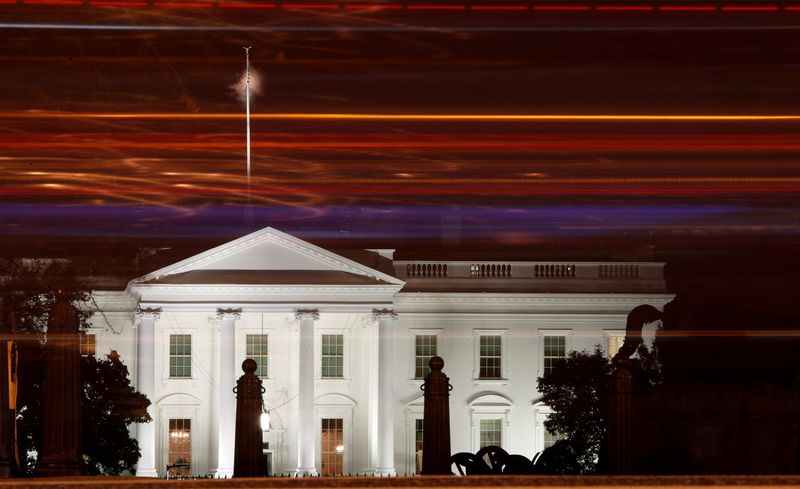 FILE PHOTO: A view of the White House by night