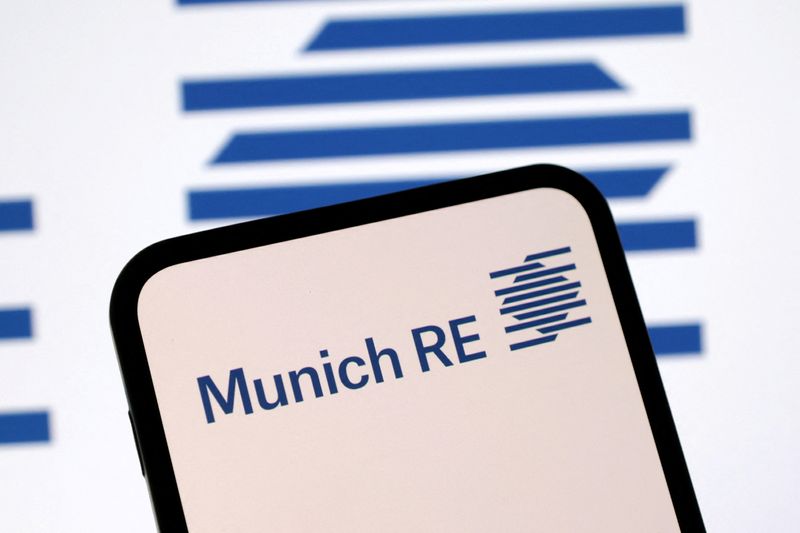 FILE PHOTO: Munich RE logo is seen in this illustration taken February 3, 2025. REUTERS/Dado Ruvic/Illustration/File Photo