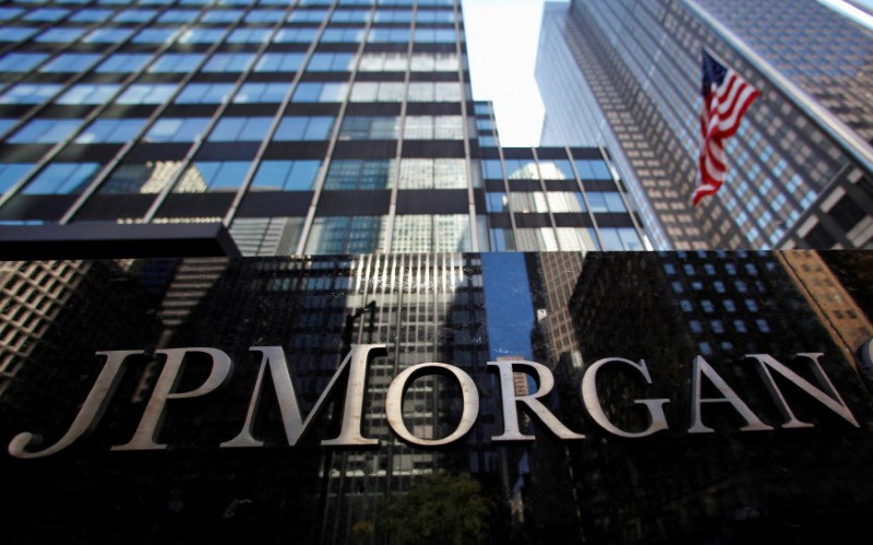 FILE PHOTO: A sign outside the headquarters of JP Morgan Chase & Co in New York, September 19, 2013. REUTERS/Mike Segar/File Photo