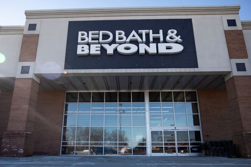 FILE PHOTO: An exterior view shows a Bed Bath & Beyond store in Novi, Michigan, U.S., January 29, 2021. REUTERS/Emily Elconin/File Photo