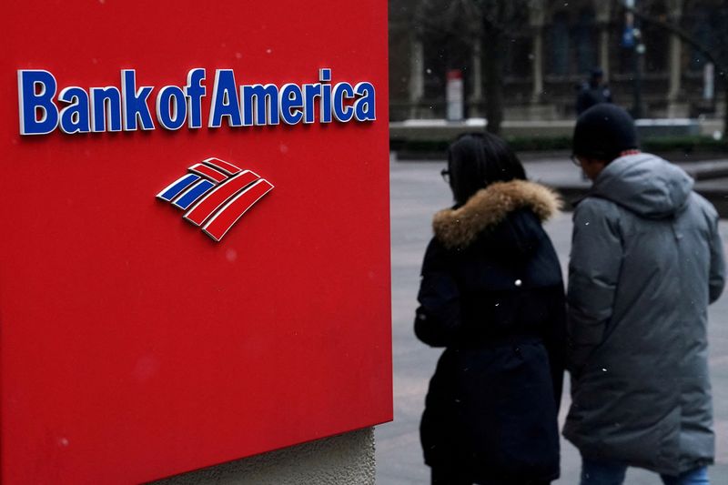 FILE PHOTO: A Bank of America logo is pictured in the Manhattan borough of New York City, New York, U.S., January 30, 2019. REUTERS/Carlo Allegri//File Photo