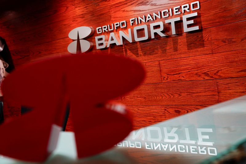 The logo of Grupo Financiero Banorte is pictured at its headquarters in Mexico City, Mexico, January 16, 2024. REUTERS/Toya Sarno Jordan