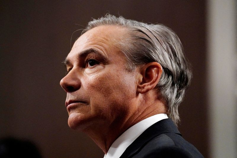 FILE PHOTO: Boeing CEO Kelly Ortberg arrives to testify before a Senate Commerce, Science, and Transportation Committee hearing about Boeing’s commitment to address safety concerns in the wake of a January 2024 mid-air emergency involving a new 737 MAX, on Capitol Hill in Washington, D.C., U.S., April 2, 2025. REUTERS/Ken Cedeno/File Photo