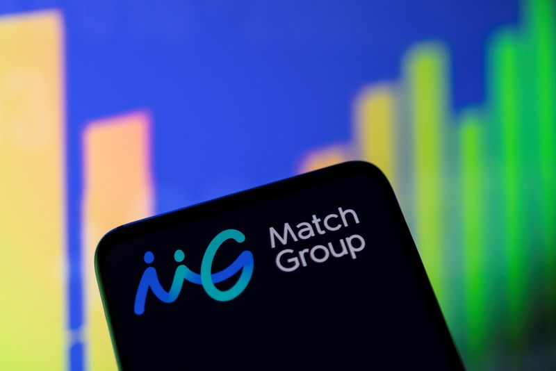 FILE PHOTO: Match Group logo and stock graph are seen in this illustration taken, May 1, 2022. REUTERS/Dado Ruvic/Illustration/File photo