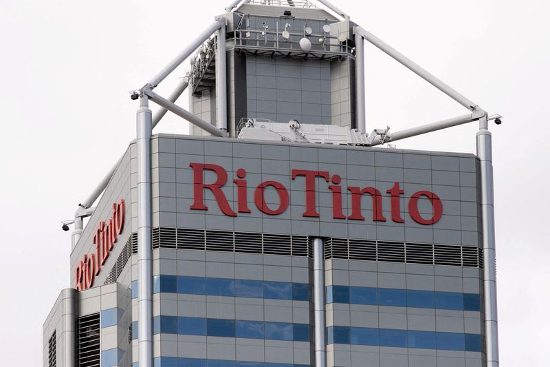 FILE PHOTO: A view shows the Rio Tinto logo in Perth, Australia, April 19, 2025. REUTERS/Christine Chen/File Photo