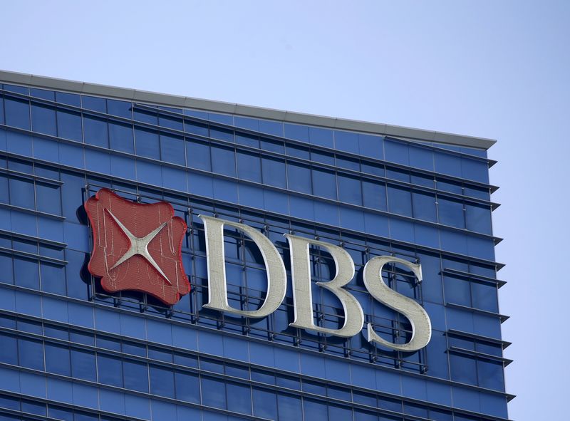 FILE PHOTO: A DBS logo on their office building in Singapore, February 22, 2016. REUTERS/Edgar Su/File Photo
