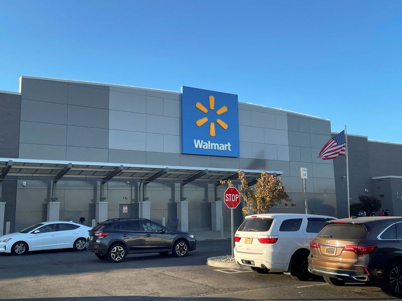 FILE PHOTO: A view shows the parking lot of a Walmart Supercenter, which uses Spark Drivers for deliveries, in Secaucus, New Jersey, U.S. U.S, October 18, 2024. REUTERS/Siddharth Cavale/File Photo